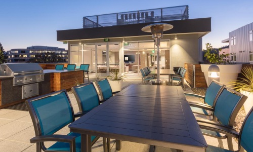 rooftop grills and eating area